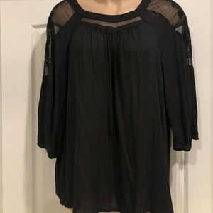 Torrid Black blouse with lace side detail